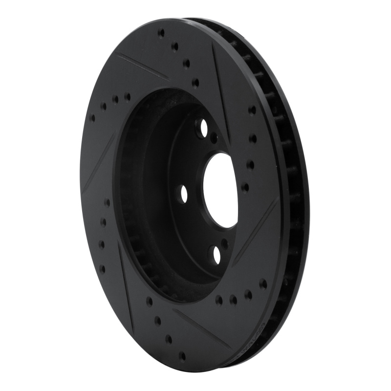 Toyota Celica Brake Rotor (1) - Front Left - R1 Concepts - Drilled & Slotted - Black - `94-`00